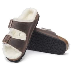 Birkenstock Arizona Shearling Sandal - Habana Natural- Medium/Narrow 12 Birkenstock Arizona Shearling Sandal - Habana Natural- Medium/Narrow -Women Shoes Shop 1021049 sole