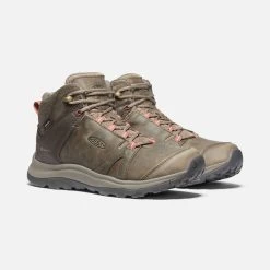 Keen Women's Terradora II Leather Mid Waterproof Boots - Brindle/Redwood - Regular (B) -Women Shoes Shop 1023728 PLA PDP