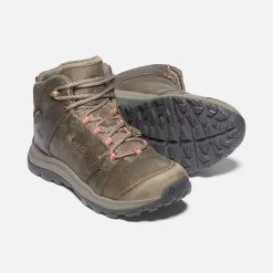 Keen Women's Terradora II Leather Mid Waterproof Boots - Brindle/Redwood - Regular (B) -Women Shoes Shop 1023728 PPS PDP