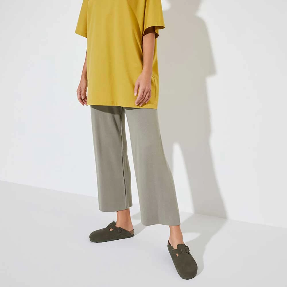 Birkenstock Women's Boston Suede Clog - Thyme - Regular 7 Birkenstock Women's Boston Suede Clog - Thyme - Regular - Image 5