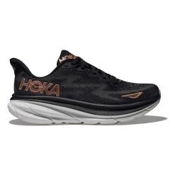 Hoka Women's Clifton 9 Running Shoe - Black/Rose Gold - Regular (B)