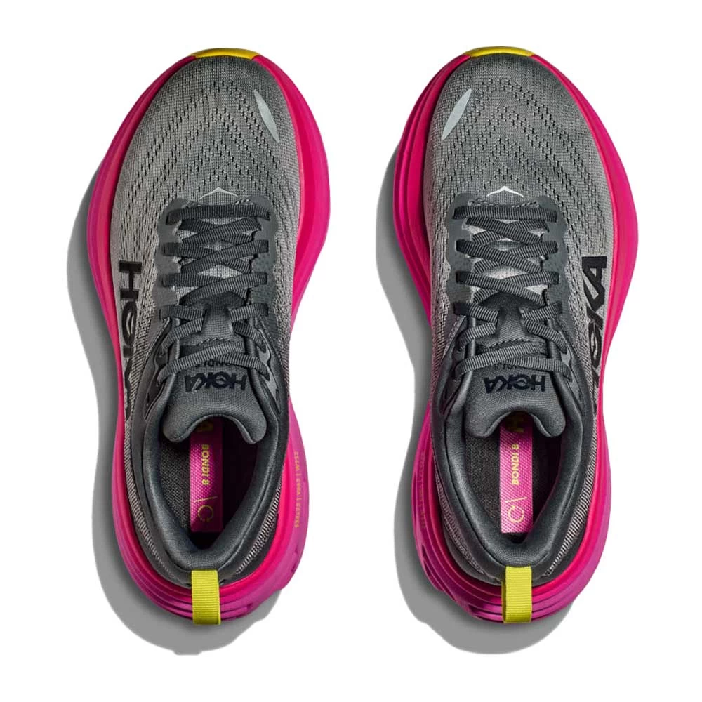 Hoka Women's Bondi 8 Running Shoe- Castlerock/Strawberry- Regular (B) 5 Hoka Women's Bondi 8 Running Shoe- Castlerock/Strawberry- Regular (B) - Image 3
