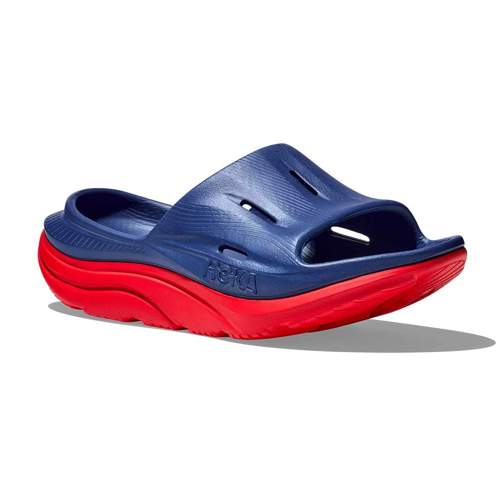 Hoka Unisex Ora Recovery Slide 3 - Bellwether Blue/Red Alert - Regular (D) 6 Hoka Unisex Ora Recovery Slide 3 - Bellwether Blue/Red Alert - Regular (D) - Image 4