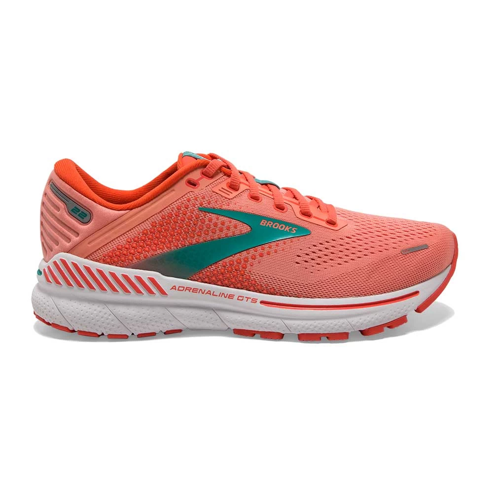BROOKS Women's Adrenaline GTS 22 Running Shoe- Coral/Latigo Bay/White- Regular (B) 3 BROOKS Women's Adrenaline GTS 22 Running Shoe- Coral/Latigo Bay/White- Regular (B)