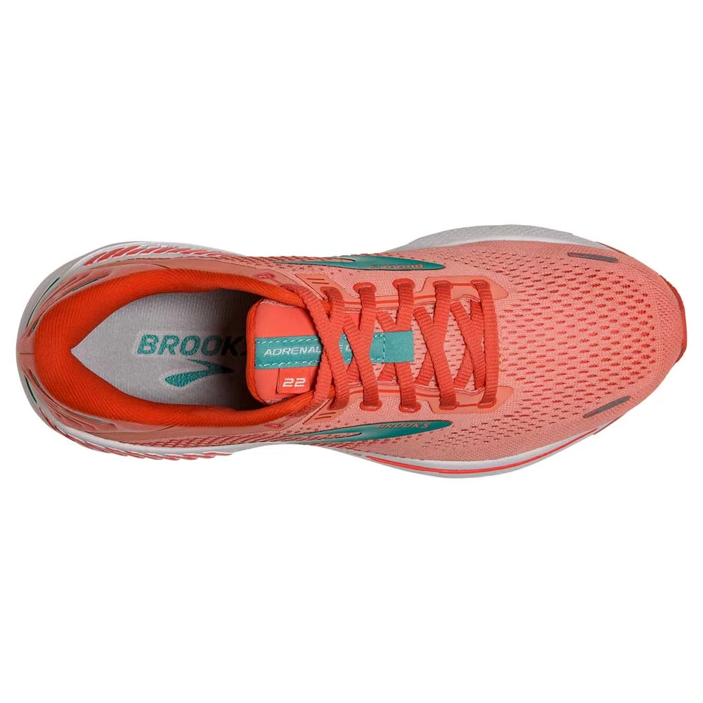 BROOKS Women's Adrenaline GTS 22 Running Shoe- Coral/Latigo Bay/White- Regular (B) 7 BROOKS Women's Adrenaline GTS 22 Running Shoe- Coral/Latigo Bay/White- Regular (B) - Image 5