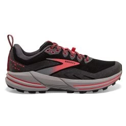 BROOKS Women's Cascadia 16 GoreTEX Trail Running Shoe - Black/Blackened Pearl/Coral - Regular (B)