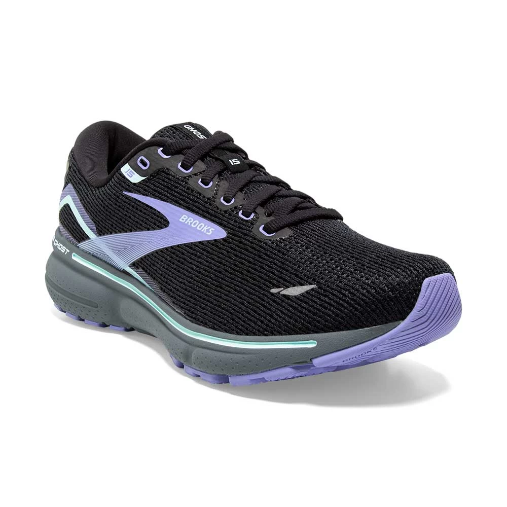 BROOKS Women's Ghost 15 Running Shoe- Black/Jacaranda/Salt- Regular (B) 4 BROOKS Women's Ghost 15 Running Shoe- Black/Jacaranda/Salt- Regular (B) - Image 2