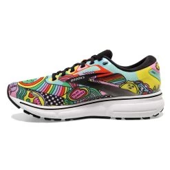 BROOKS Women's Ghost 15 Run Proud Running Shoe- Black/White/Multi- Regular (B) -Women Shoes Shop 120380 058 M Ghost 15