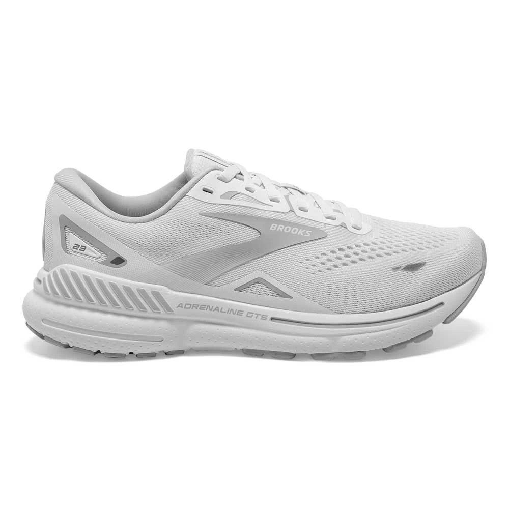 BROOKS W Adrenaline GTS 23 (D) - White/Oyster/Silver 3 BROOKS W Adrenaline GTS 23 (D) - White/Oyster/Silver