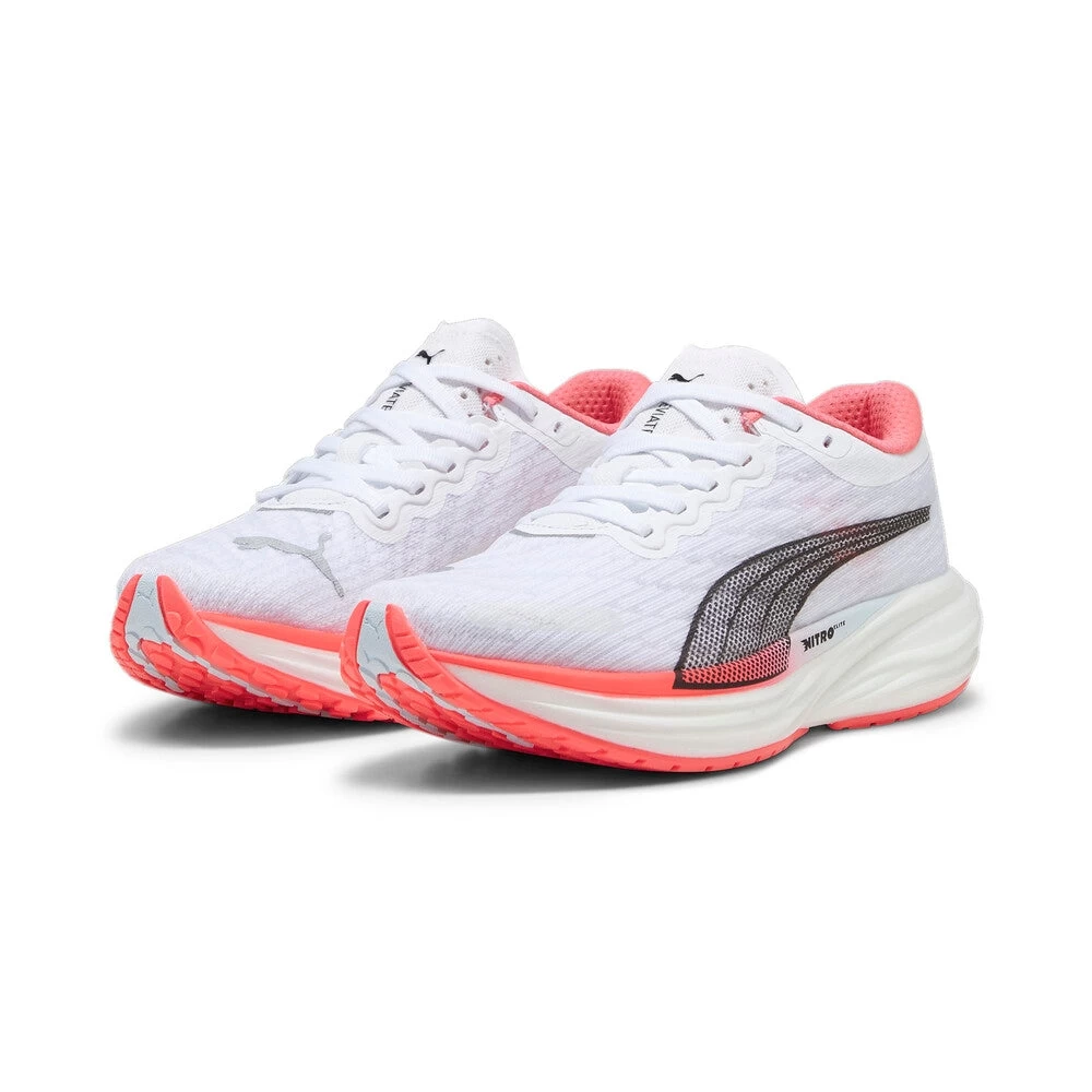 Women's Deviate Nitro 2 Running Shoe - Puma White/Fire Orchid/Icy Blue- Regular (B) 5 Women's Deviate Nitro 2 Running Shoe - Puma White/Fire Orchid/Icy Blue- Regular (B) - Image 3