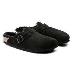 Birkenstock Boston Shearling Black Suede Leather- Regular/Wide 15 Birkenstock Boston Shearling Black Suede Leather- Regular/Wide -Women Shoes Shop 259883 pair 1