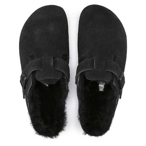 Birkenstock Boston Shearling Black Suede Leather- Regular/Wide 5 Birkenstock Boston Shearling Black Suede Leather- Regular/Wide - Image 3
