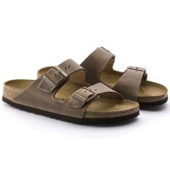 Birkenstock Arizona Cork Tobacco Brown Oiled Leather Sandal- Regular/Wide -Women Shoes Shop 352203 pair
