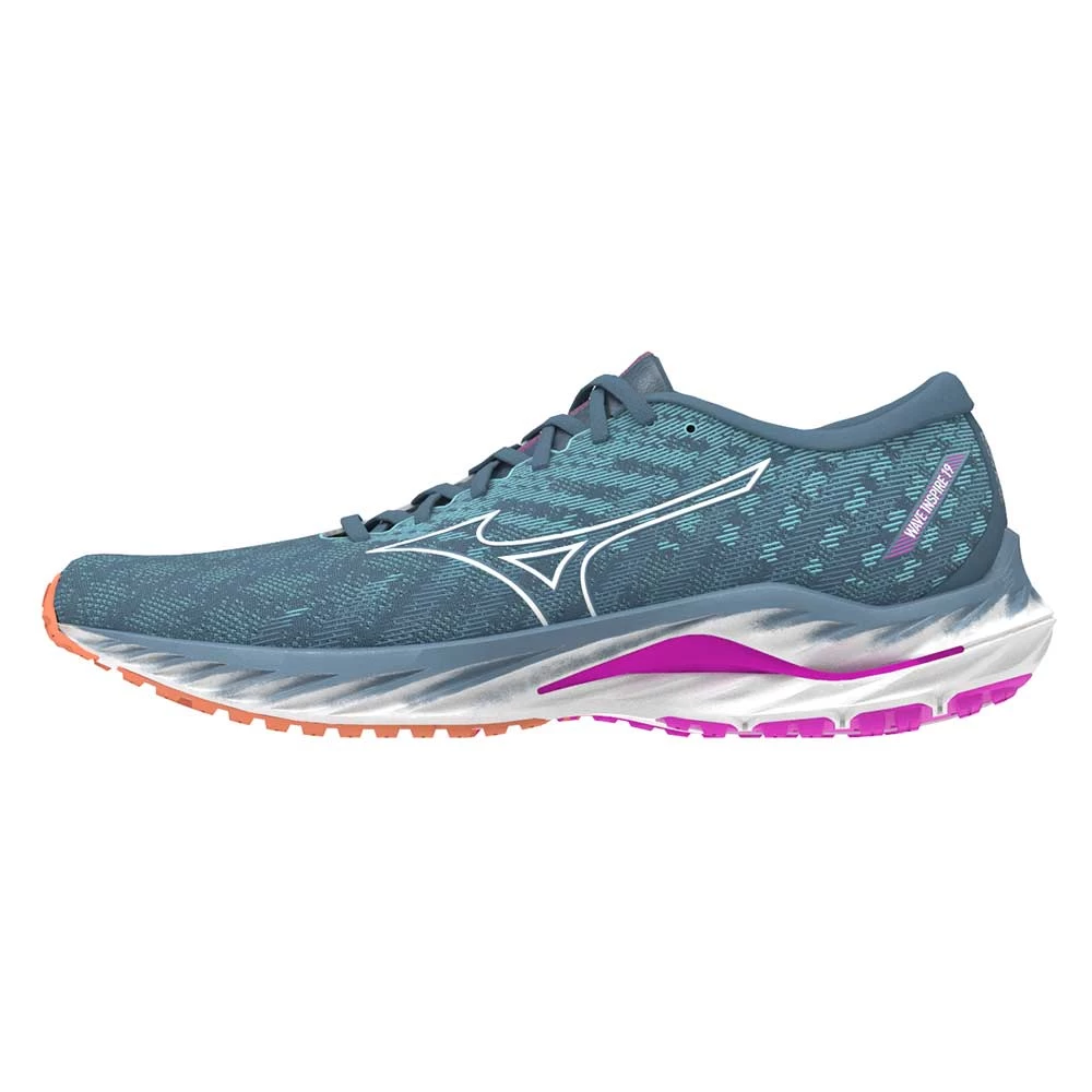 Mizuno Women's Wave Inspire 19 Running Shoe- Provincial Blue/White- Wide (D) 4 Mizuno Women's Wave Inspire 19 Running Shoe- Provincial Blue/White- Wide (D) - Image 2