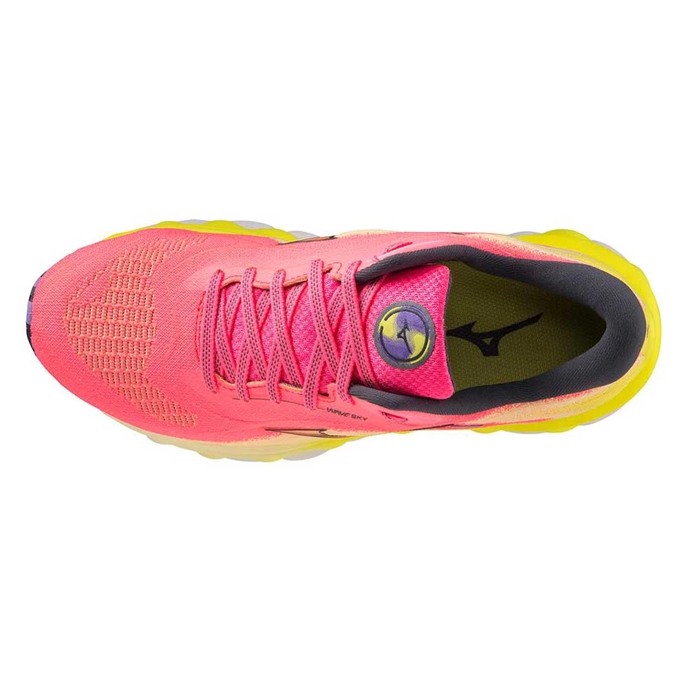 Mizuno Women's Wave Sky 7 Running Shoe - High/Vis Pink/Ombre Blue - Regular (B) 11 Mizuno Women's Wave Sky 7 Running Shoe - High/Vis Pink/Ombre Blue - Regular (B) - Image 9
