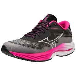 Mizuno Women's Project Zero Wave Rider 27 Running Shoe - Black/White- Regular (B) -Women Shoes Shop 411424 9000 07