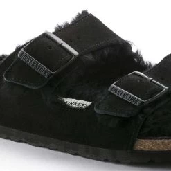 Birkenstock Arizona Shearling Sandal - Black - Regular/Wide -Women Shoes Shop 752663 detail 1