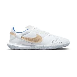 Unisex Nike Streetgato IC Soccer Shoes- White/Metallic Gold/Hyper Royal - Regular (D)