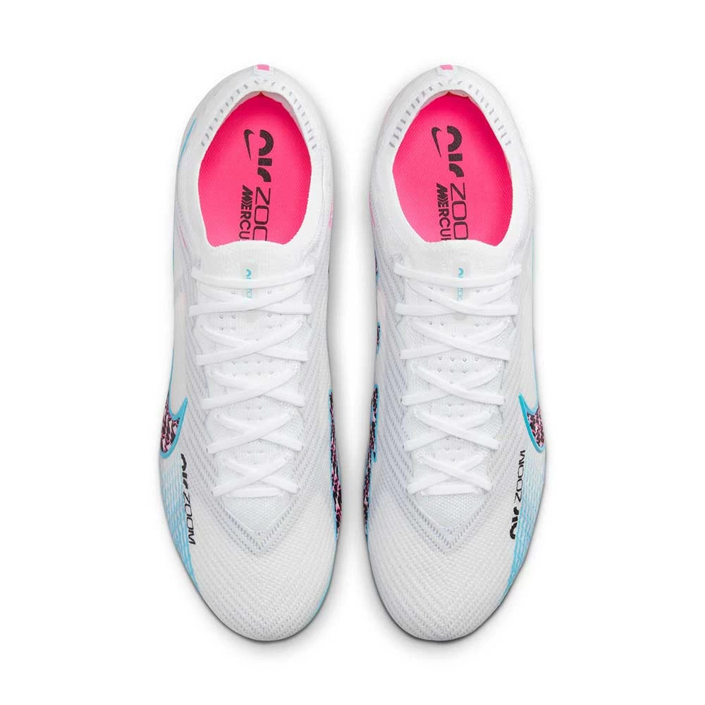Nike Unisex Zoom Mercurial Vapor 15 Elite FG Soccer Cleats - White/Baltic Blue/Pink Blast - Regular (D) 6 Nike Unisex Zoom Mercurial Vapor 15 Elite FG Soccer Cleats - White/Baltic Blue/Pink Blast - Regular (D) - Image 4