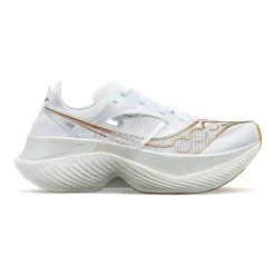Saucony Women's Endorphin Elite Running Shoe- White/Gold- Regular (B)