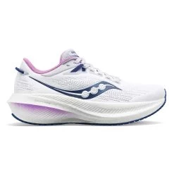 Saucony Women's Triumph 21 Running Shoe - White/Indigo - Regular (B)